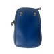 Bolso de piel azul intenso con bandolera para móvil