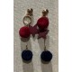 Pendientes largos de fieltro azul marino y granate para invierno