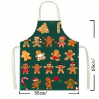 Delantal de Navidad verde decorado con galletas de jengibre