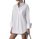 Camisa Blanca Clásica Puños Anchos
