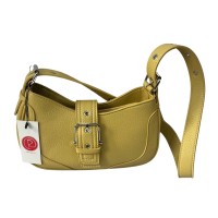 Bolso bandolera amarillo mantequilla con cremallera y correa ajustable