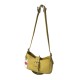 Bolso bandolera amarillo mantequilla con cremallera y correa ajustable