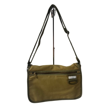 Bolso bandolera de lona camel con bolsillos y gran capacidad