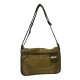 Bolso bandolera de lona camel con bolsillos y gran capacidad