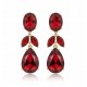 Pendientes Pequeños de Diseño Floral Rojo Intenso