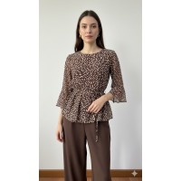 Camisa Ligera Manga 3/4 con Lazo 