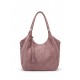 Bolso Hobo de Hombro Rosa Palo con Borla