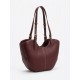 Bolso Tote de Hombro en Tono Burdeos con Asas Ajustables 