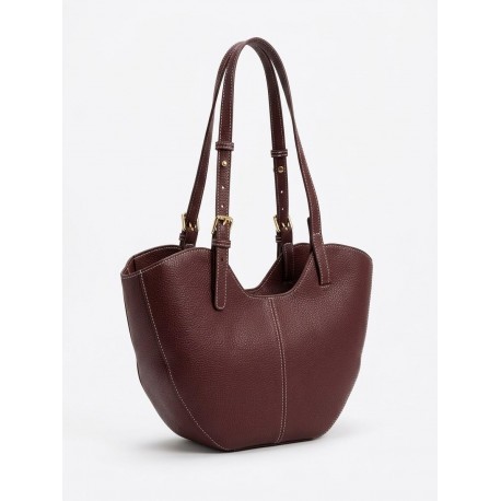 Bolso Tote de Hombro en Tono Burdeos con Asas Ajustables 