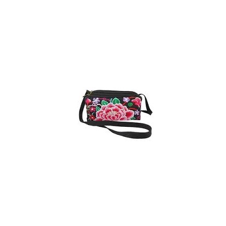 BOLSO BORDADO FLORES ROSAS