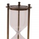 Reloj de arena decorativo de cristal con soporte metálico, rellenable