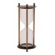 Reloj de arena decorativo de cristal con soporte metálico, rellenable