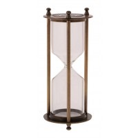 Reloj de arena decorativo de cristal con soporte metálico, rellenable