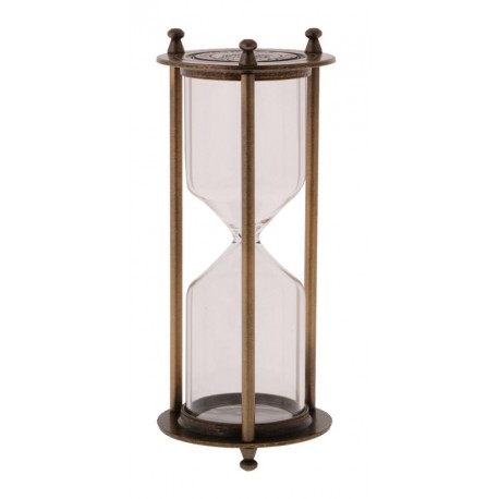 Reloj de arena decorativo de cristal con soporte metálico, rellenable